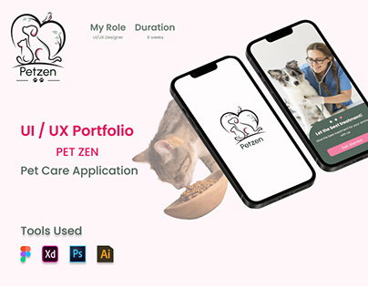 UX UI portfolio mobile Application Pet Care
