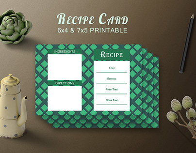 Free Recipe Card Printable Template V19
