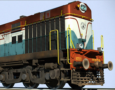 Indian locomotive class WDM-2 : 3d model & Texture