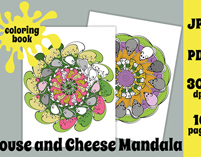 Mouse and Cheese Mandala Coloring Book
