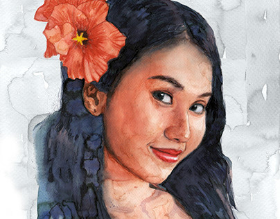 Watercolor Portrait : Asian beauty