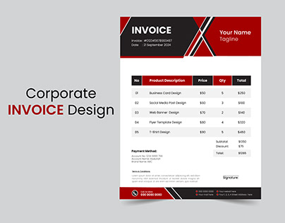 Invoice design vectore