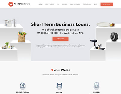 Homepage concept for Cube Funder
