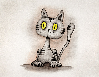 Surprised Cat | Horror Drawing | Creepy Art