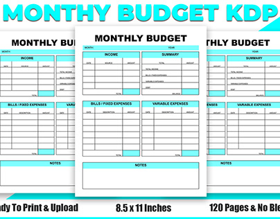 Monthly Budget Planner KDP Interior