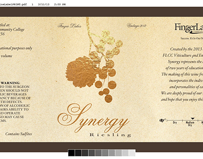 "Synergy" Riesling Wine Label
