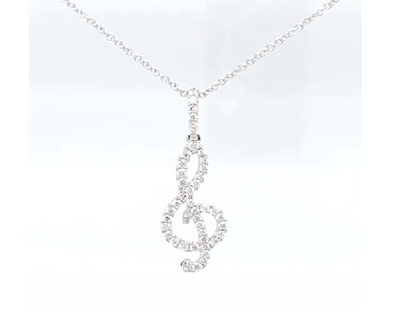 Treble clef Necklace Diamond | Elgrissy Diamonds