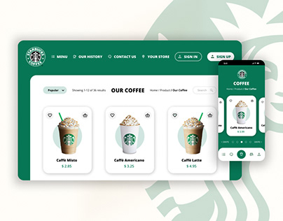 Daily UI 012 - eShop for Starbucks by iPaulette ☕️