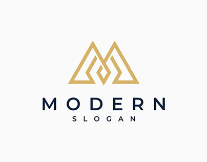 Letter M Modern Mountain Logo