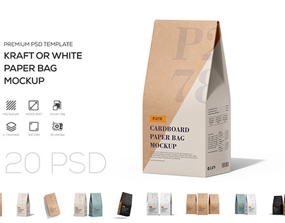 Paper Coffee Bag Packaging Mockup