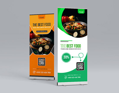 Roll-Up Banner & free PSD editable mockup