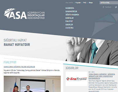 Azerbaijan Association of Insurers website design / ASA