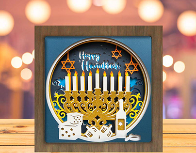 Hanukkah – Paper Cut Light Box File - Cricut File