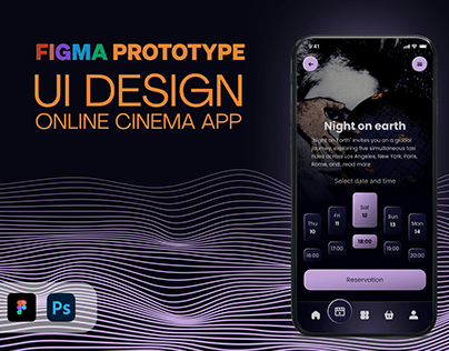 SIMPLE UI DESIGN Online cinema app | figma prototype