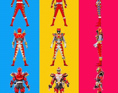 The final forms of the Dino Rangers Super Sentai.