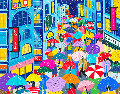Umbrella Lane - Galison Puzzle