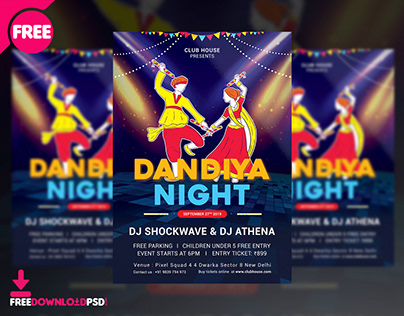 Dandiya Night Flyer Free PSD