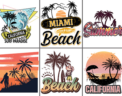 Summer T-shirt Design Collection | Beach Tshirt Designs