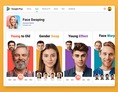 Face Changer App Screenshot design
