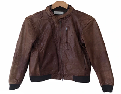 Hare Brown Biker Leather Jacket