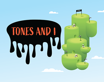 TONES AND I game artwork designed in Figma