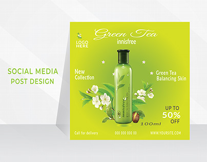 Green Tea Social Media Post Design