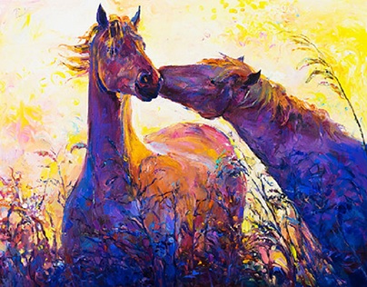 Abstract Horse Oil Painting