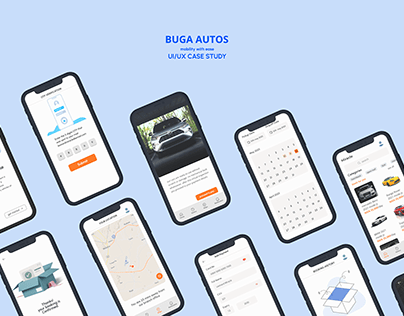 BUGA AUTOS. A car Rental mobile app design.