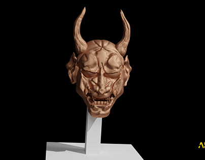 (blender) sculpting Samurai mask
