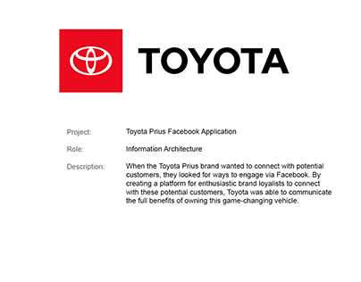 Toyota Prius Facebook Application