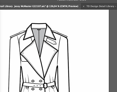 Technical Drawing of a trench coat