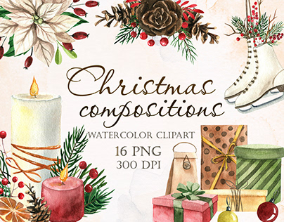 Christmas compositions clip art