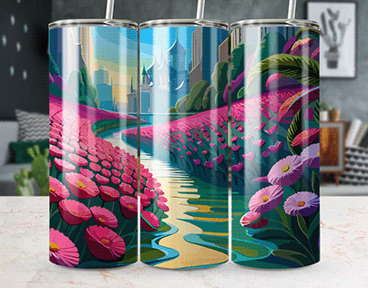 High-Quality Colorful 3D Flower Riverside Wrap
