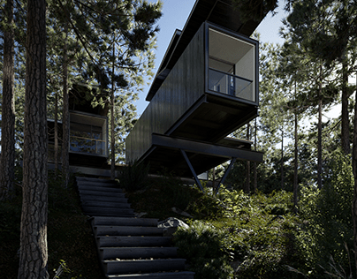 Cabin Container House Visualization