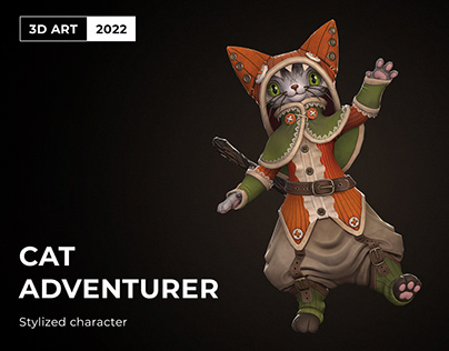 Cat adventurer - stylized character