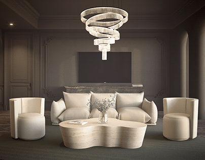 High-End Living room Furniture CGI