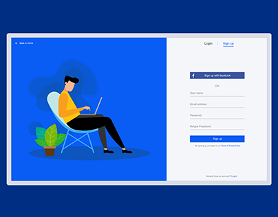 Sign up - Page Design