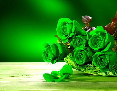 Green Digital Roses