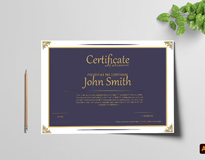 clean certificate template design
