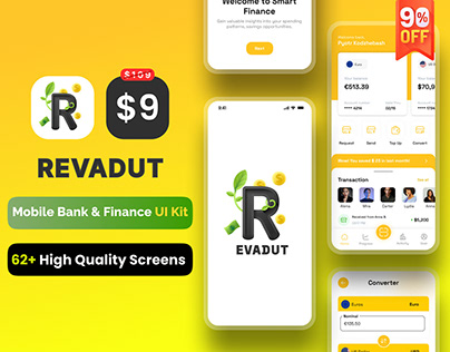 Revadut - Mobile Bank & Finance & Figma UI Kit & Money