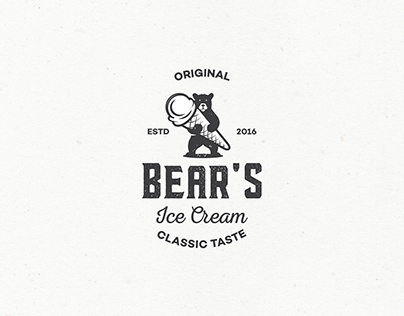 Logo made for a company called Bear's Ice Cream. They s
