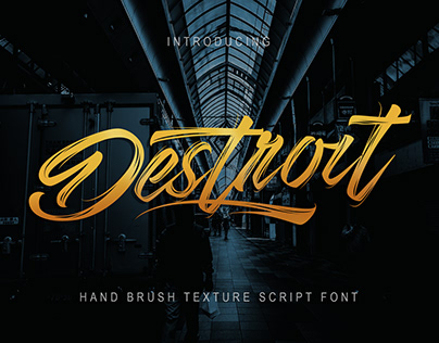 Destroit fonts | brush texture