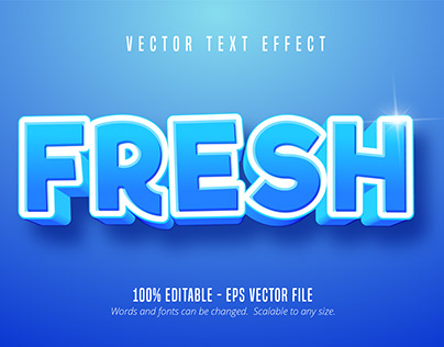 Fresh text, blue editable text effect