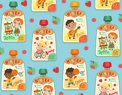 Packaging design for fruit baby puree.