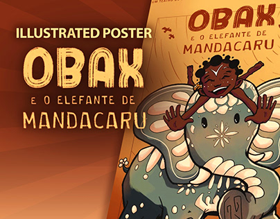 Illustrated Poster - OBAX e o Elefante de Mandacaru