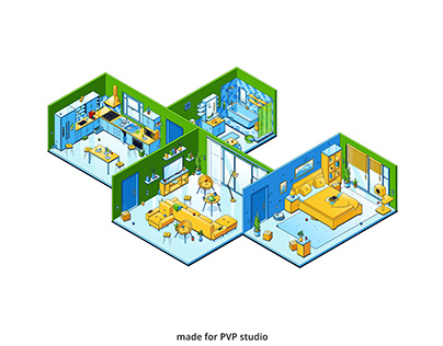Isometric apartment for pvp studio