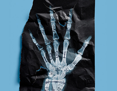 X-ray Tattooed Hand Poster