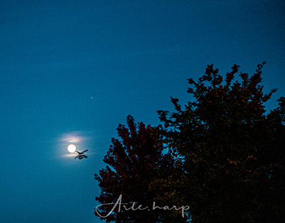 Full moon, night photography, photoshoot