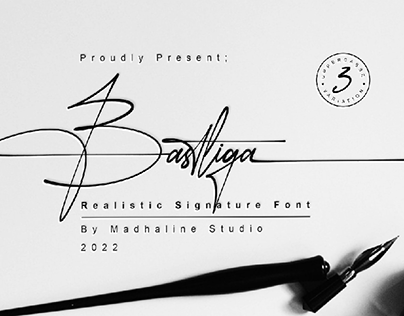 (Free Font) Bastliga | Realistic Signature Font