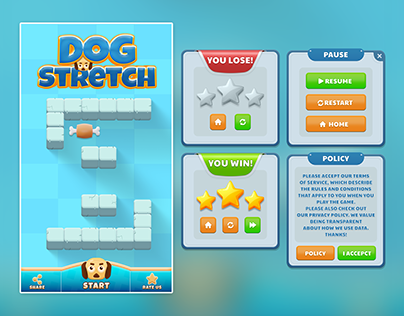 Dog stretch game ui design